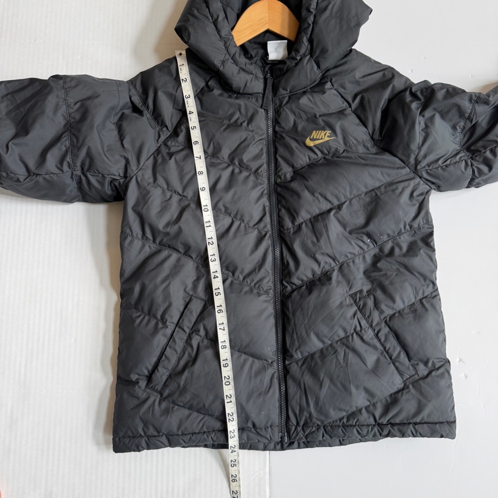 Nike Youth's Full Zip Black Puffer Winter Jacket with Hood Size XL - Picture 10 of 11